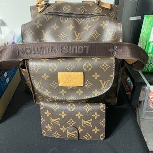 Louis Vuitton Brown Monogram Bag and Phone Case.